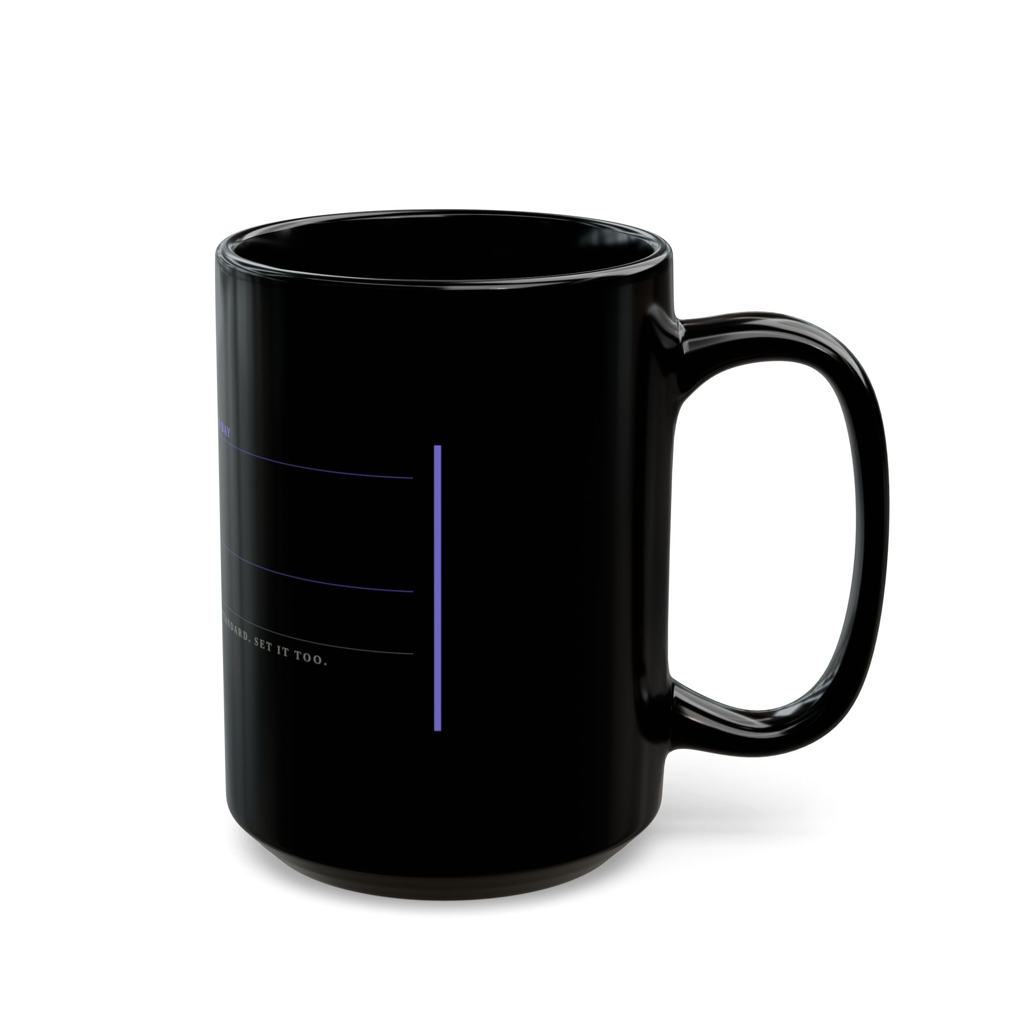 Funny Father's Day Coffee Mug — "Fueled by Coffee" Black Ceramic Mug (11oz/15oz)