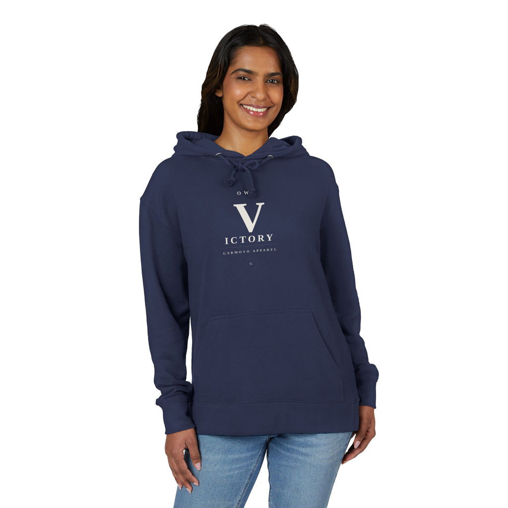 "Victory" V Logo Hoodie | Minimalist Athletic Lettering