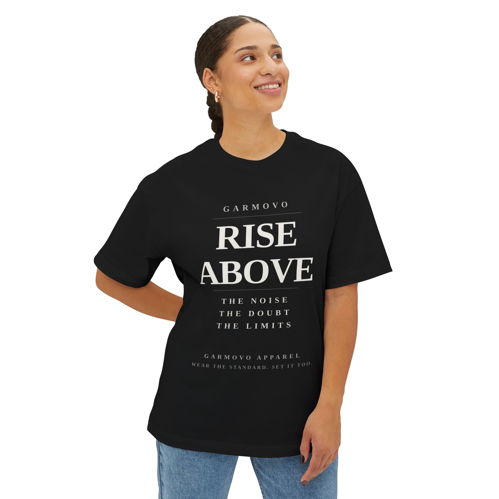 "Rise Above" text design Tee | Inspirational minimalist typography T-Shirt