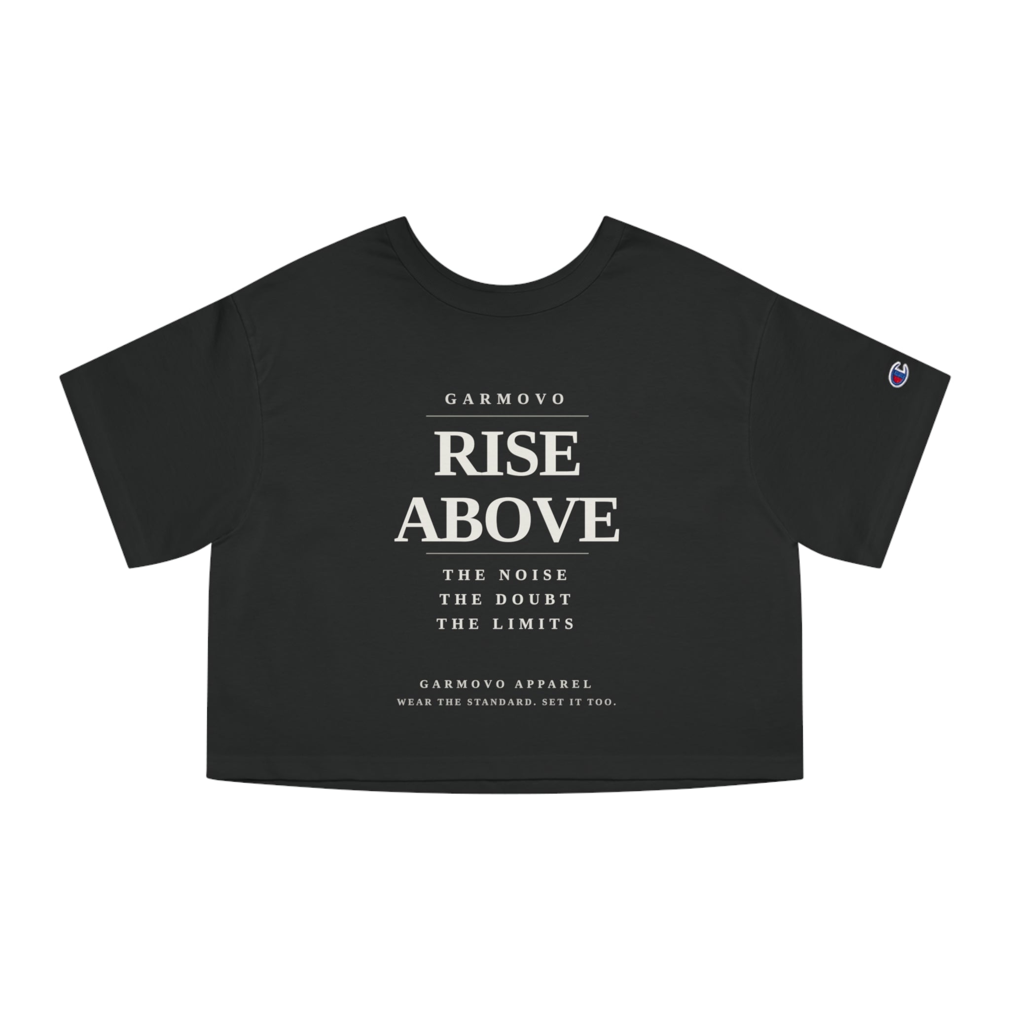 Rise Above Female typography crop tee | Inspirational slogan T-Shirt