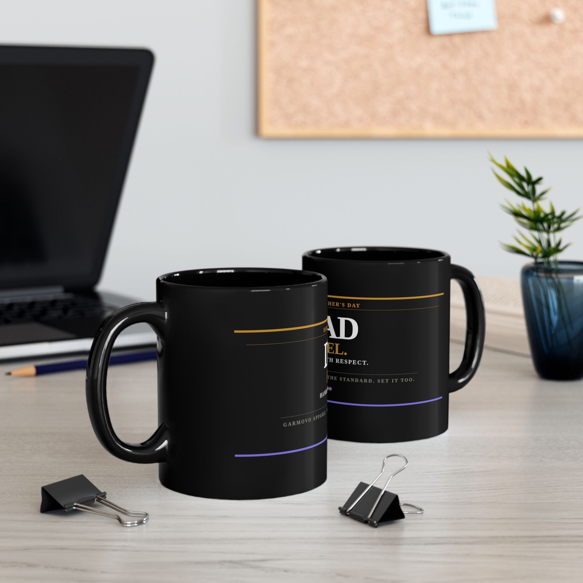 Dad Fuel Coffee Mug — Happy Father's Day Black Ceramic (11oz/15oz)