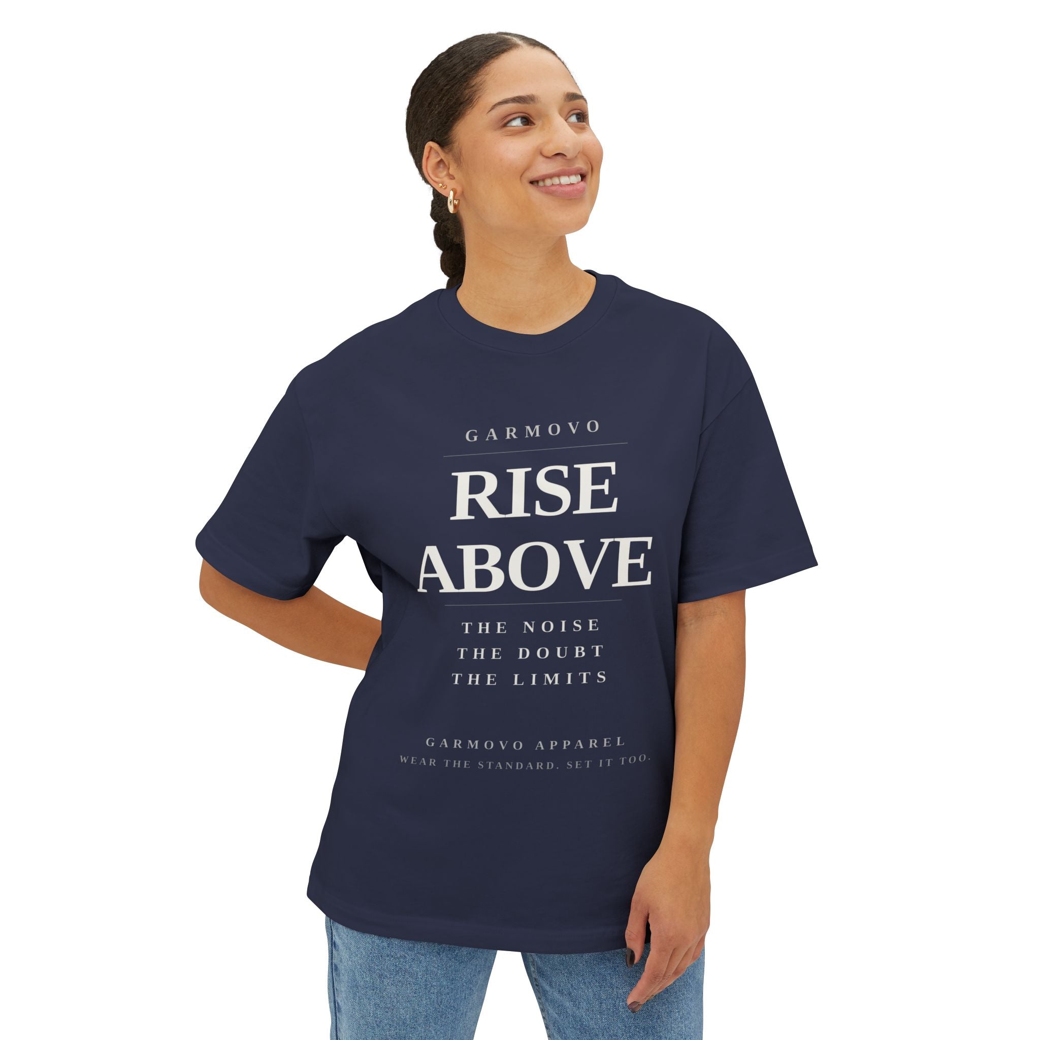 "Rise Above" text design Tee | Inspirational minimalist typography T-Shirt