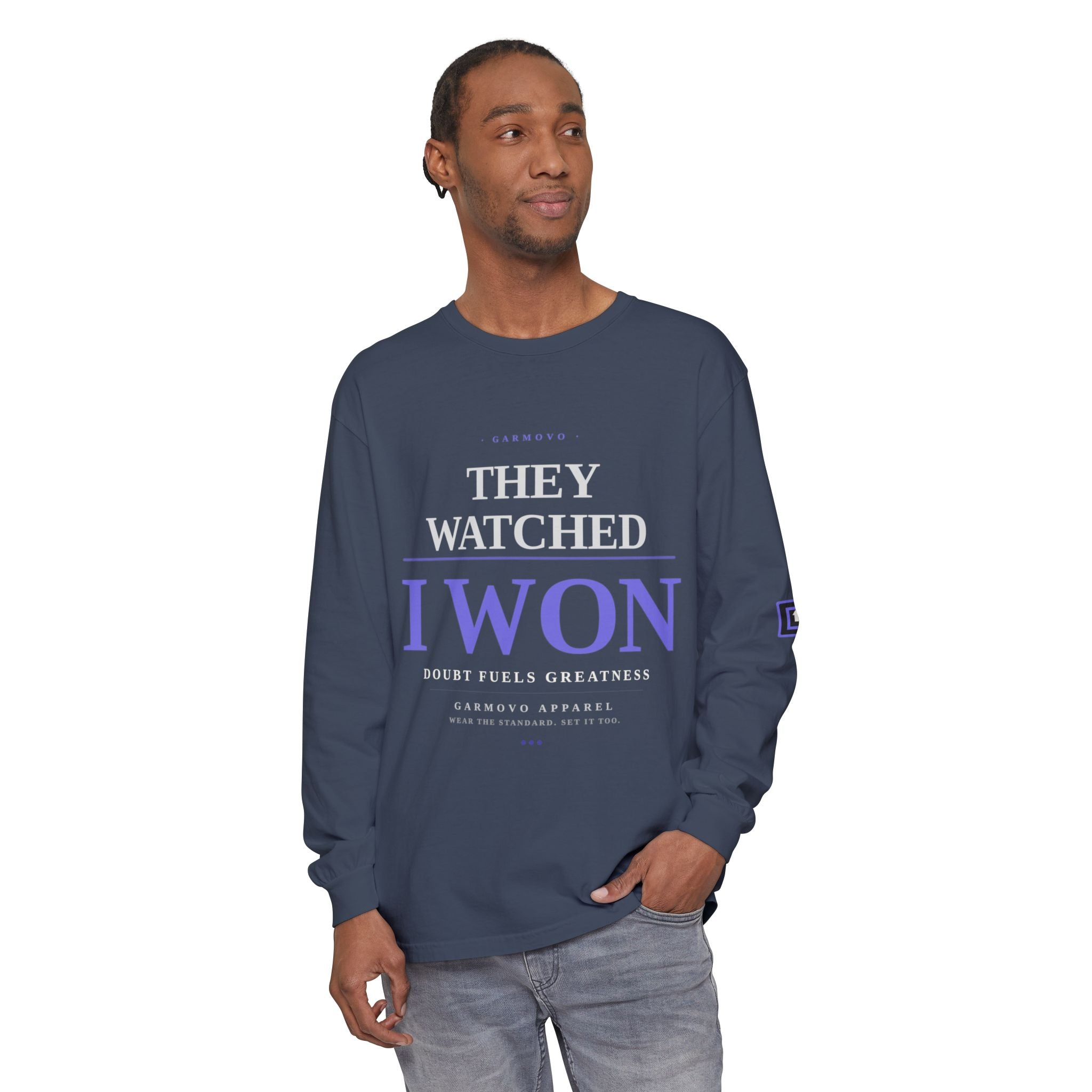 They Watched I Won Long Sleeve Tee — Motivational Graphic Shirt