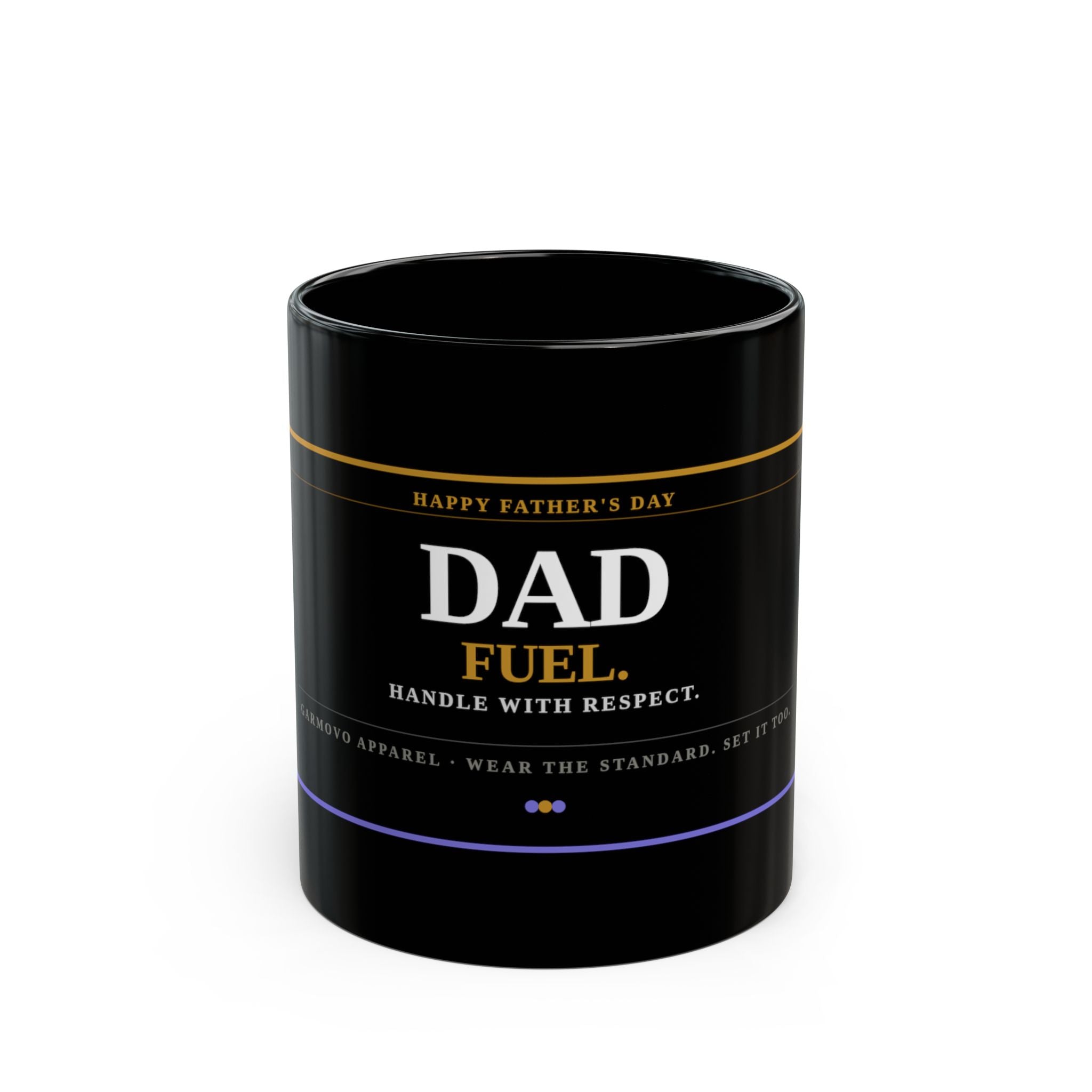 Dad Fuel Coffee Mug — Happy Father's Day Black Ceramic (11oz/15oz)