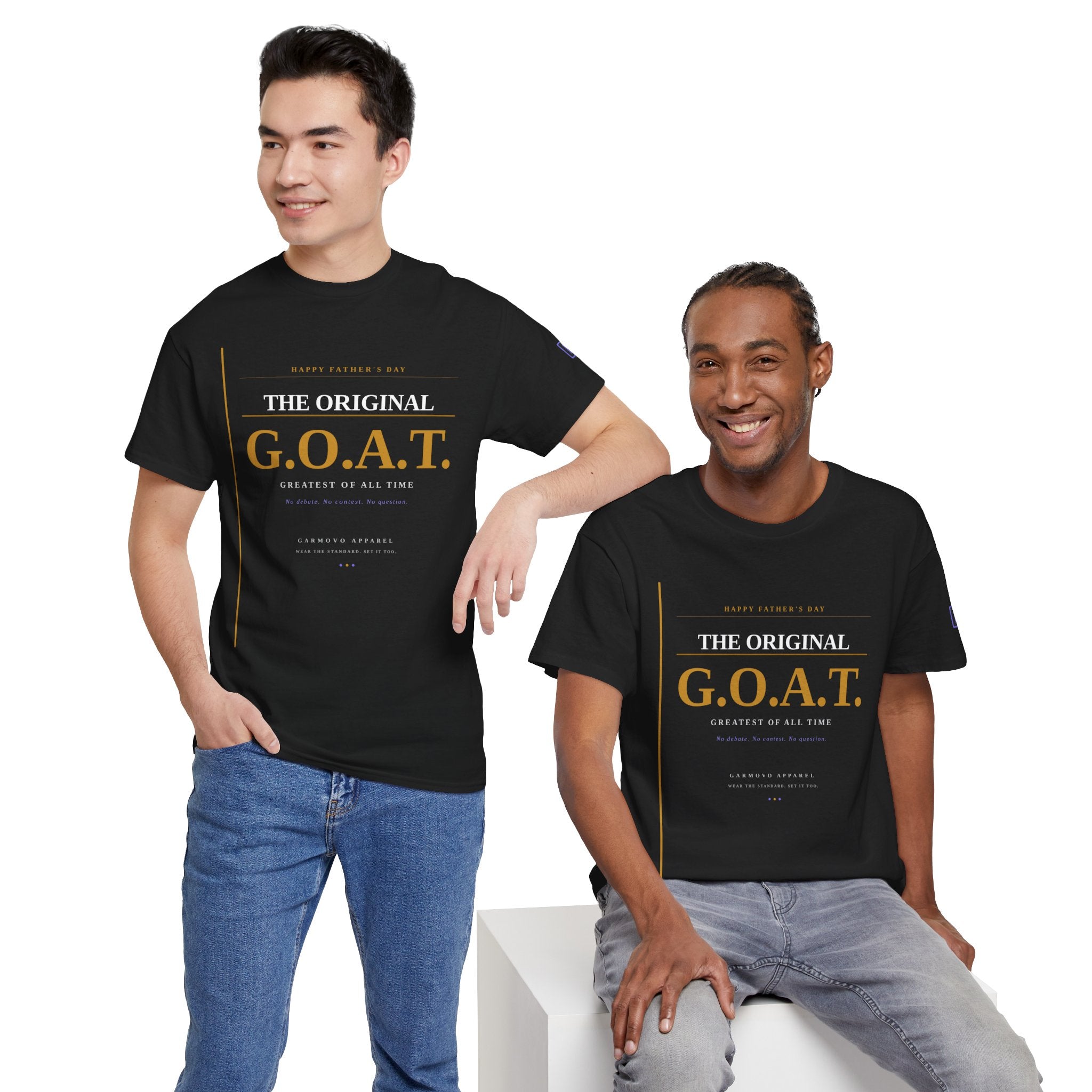 G.O.A.T. T-Shirt — "The Original G.O.A.T." Fathers Day Minimal Gold Graphic Tee