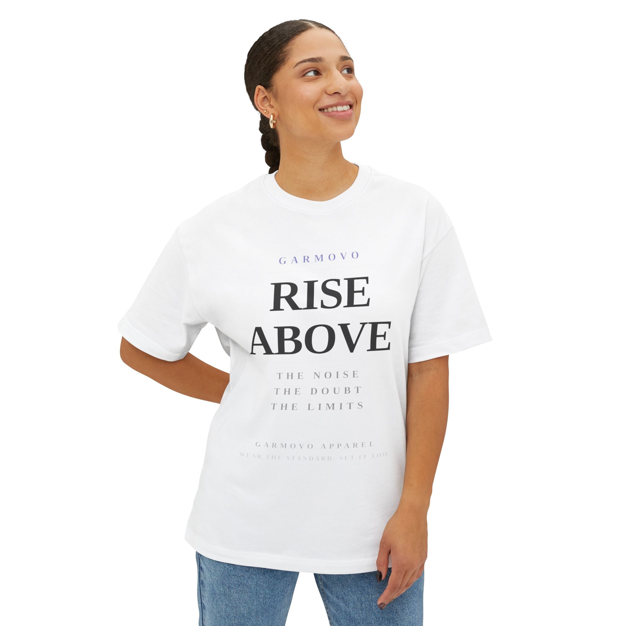 "Rise Above" text design Tee | Inspirational minimalist typography T-Shirt