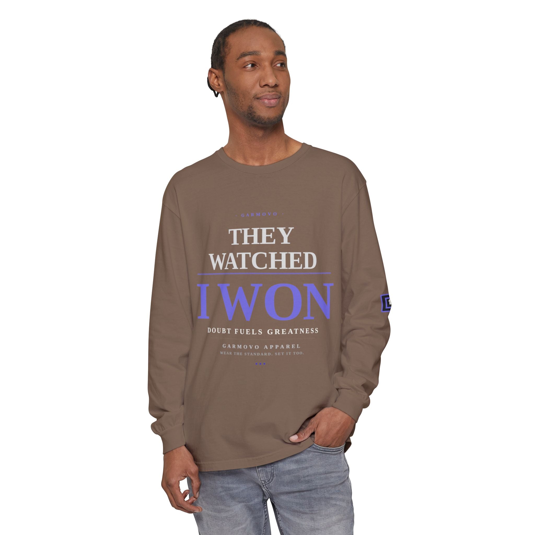 They Watched I Won Long Sleeve Tee — Motivational Graphic Shirt