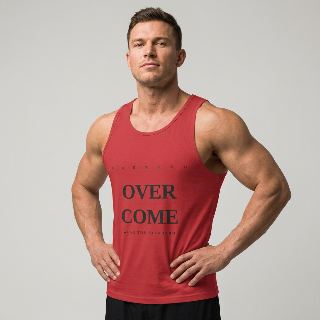 OVERCOME Tank Top — Motivational Men's Graphic Tank ("Wear The Standard")