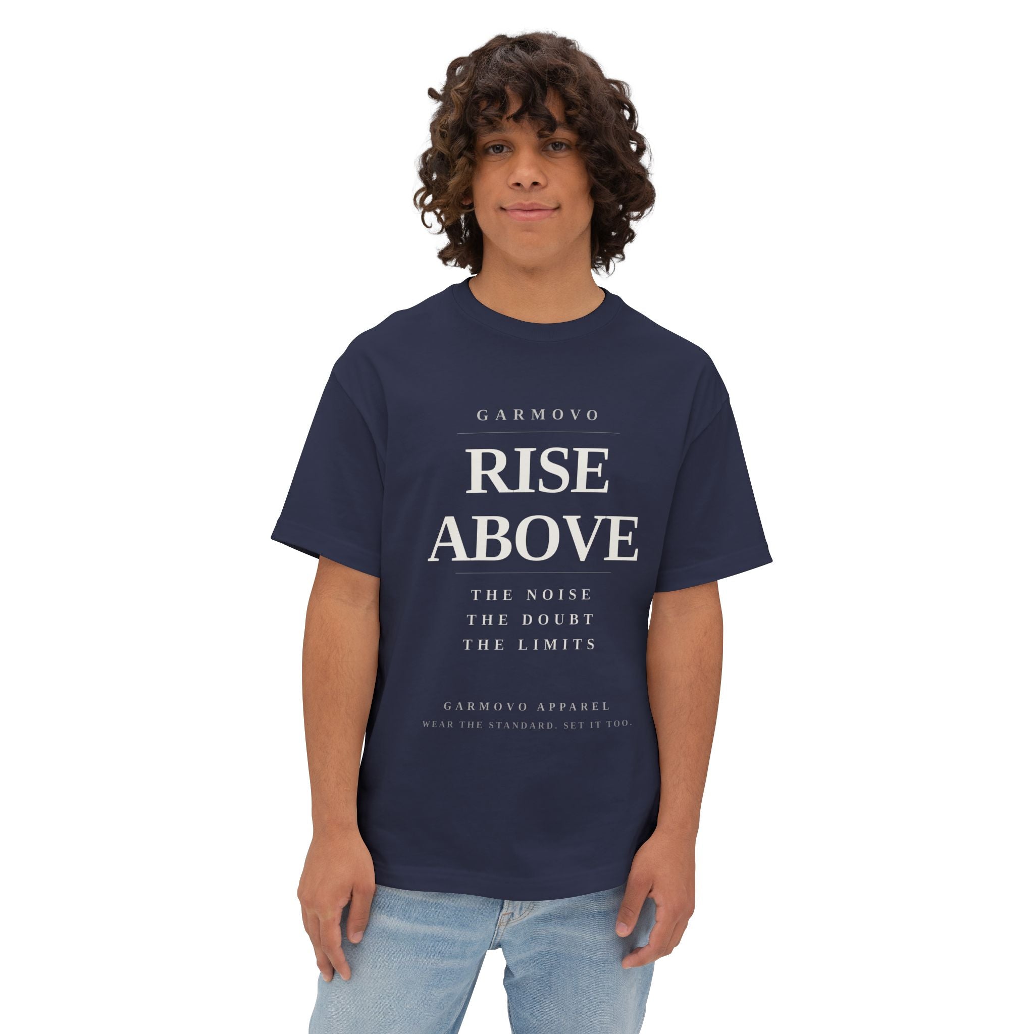 "Rise Above" text design Tee | Inspirational minimalist typography T-Shirt