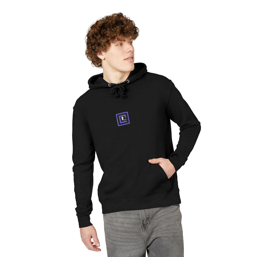 "OMEGA - Begin and End Greater" typographic hoodie | Inspirational text back print