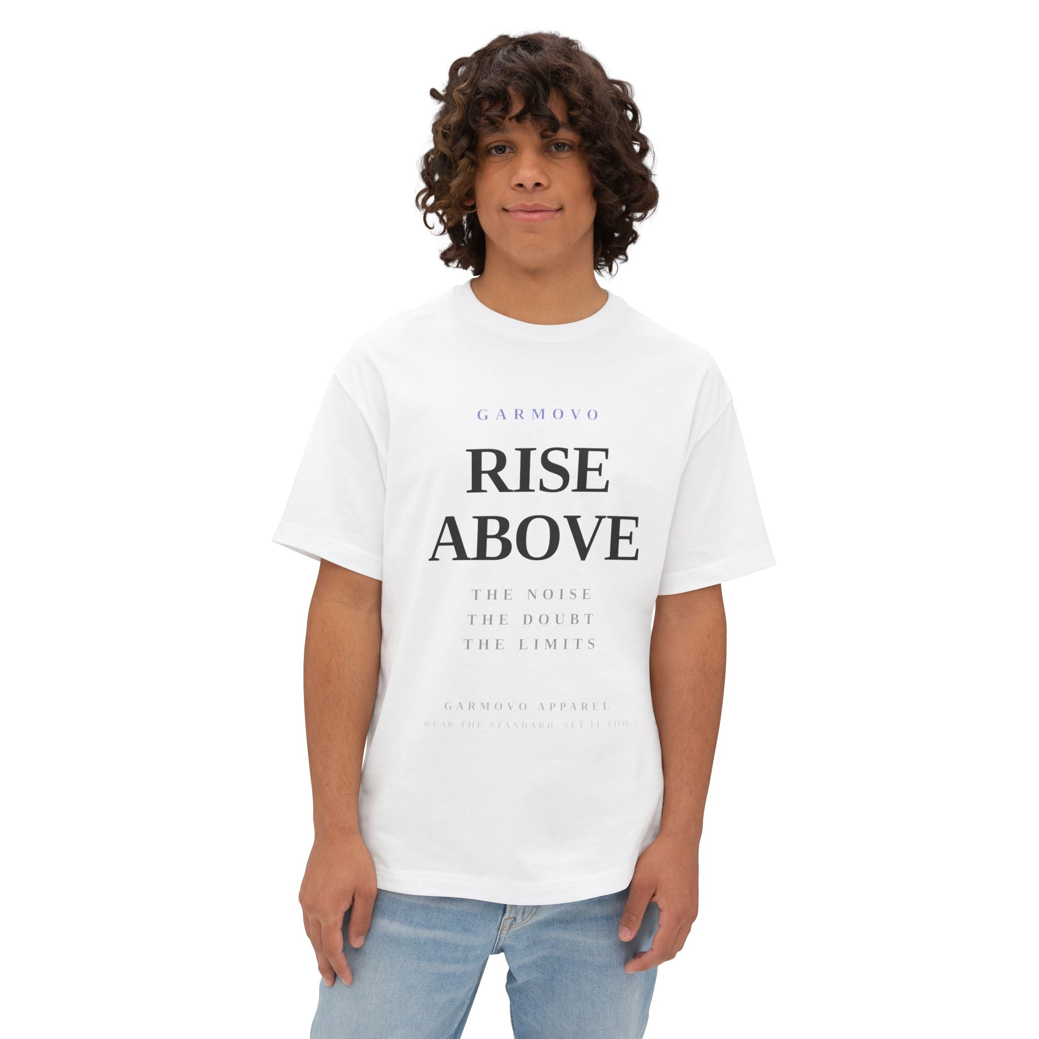 "Rise Above" text design Tee | Inspirational minimalist typography T-Shirt