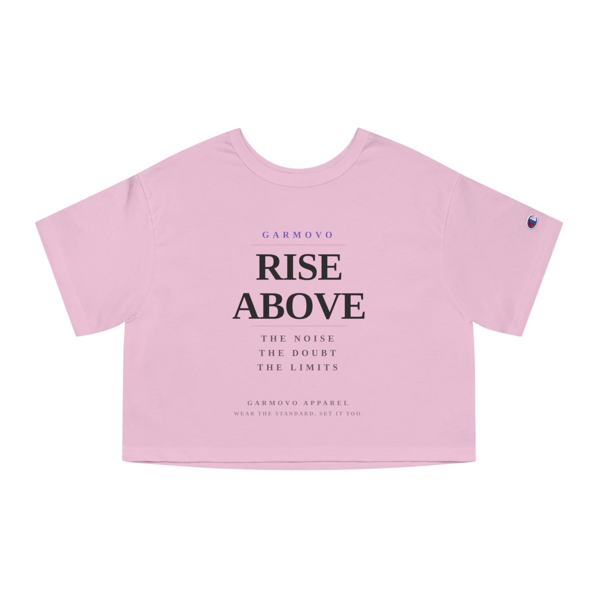 Rise Above Female typography crop tee | Inspirational slogan T-Shirt
