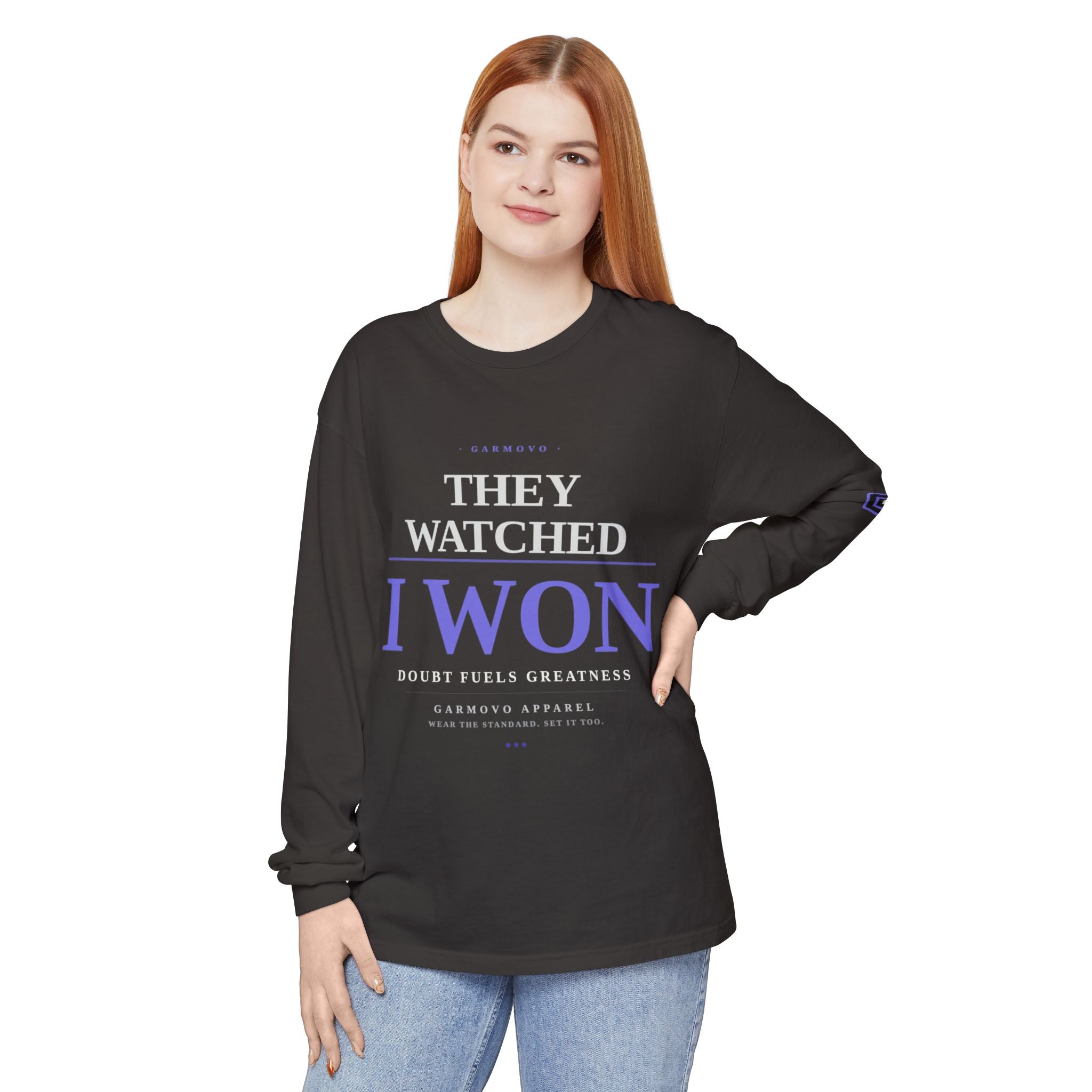 They Watched I Won Long Sleeve Tee — Motivational Graphic Shirt