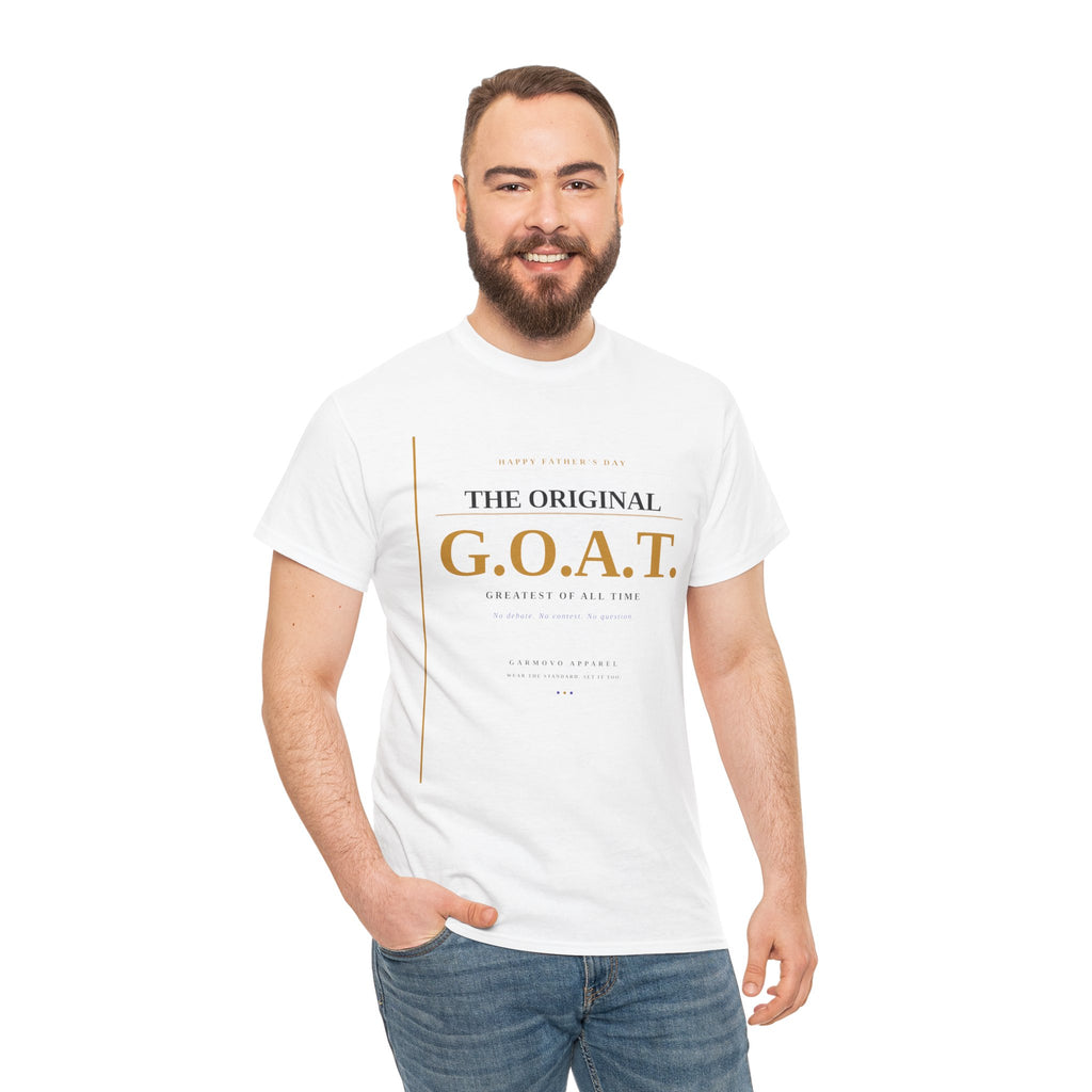 G.O.A.T. T-Shirt — "The Original G.O.A.T." Fathers Day Minimal Gold Graphic Tee