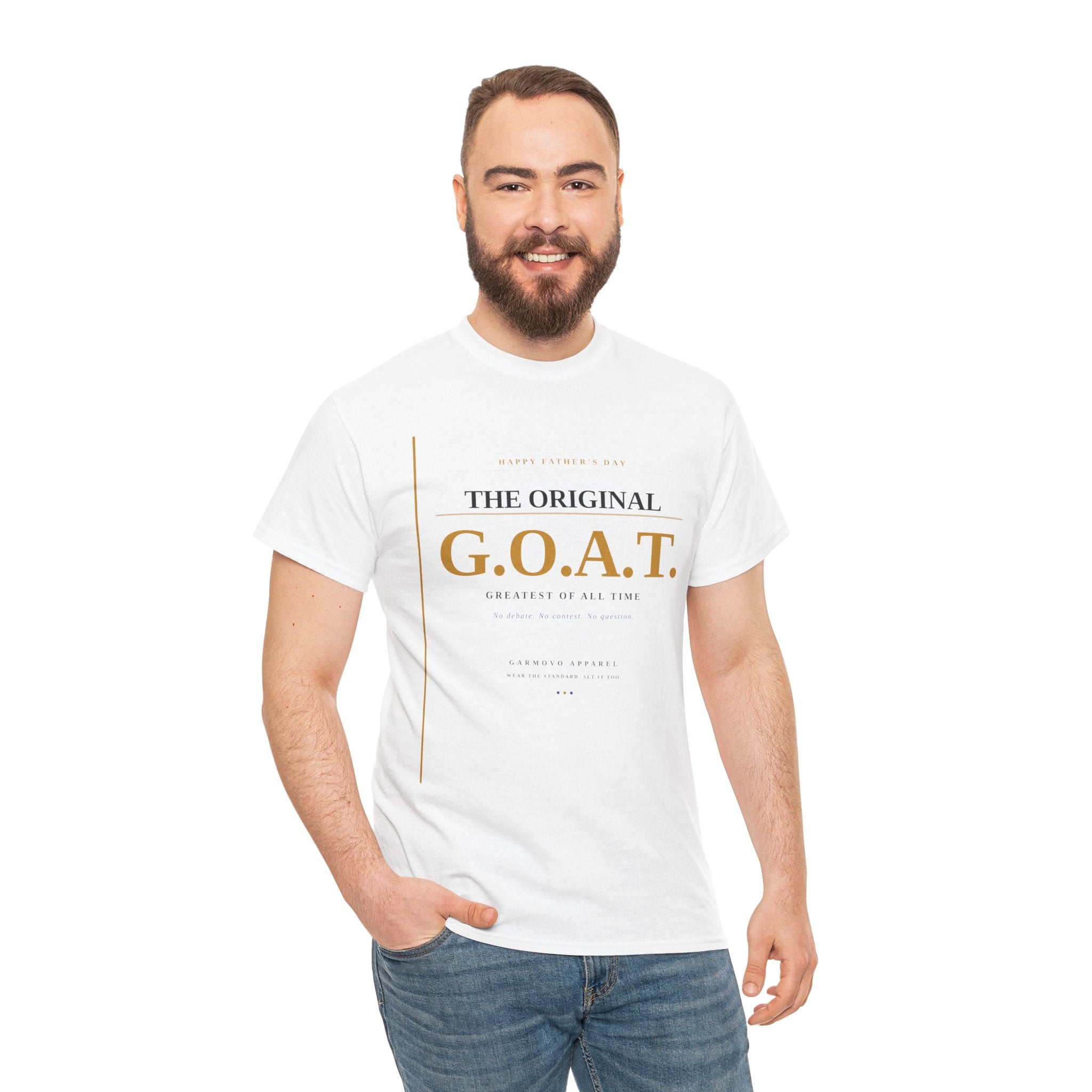 G.O.A.T. T-Shirt — "The Original G.O.A.T." Fathers Day Minimal Gold Graphic Tee