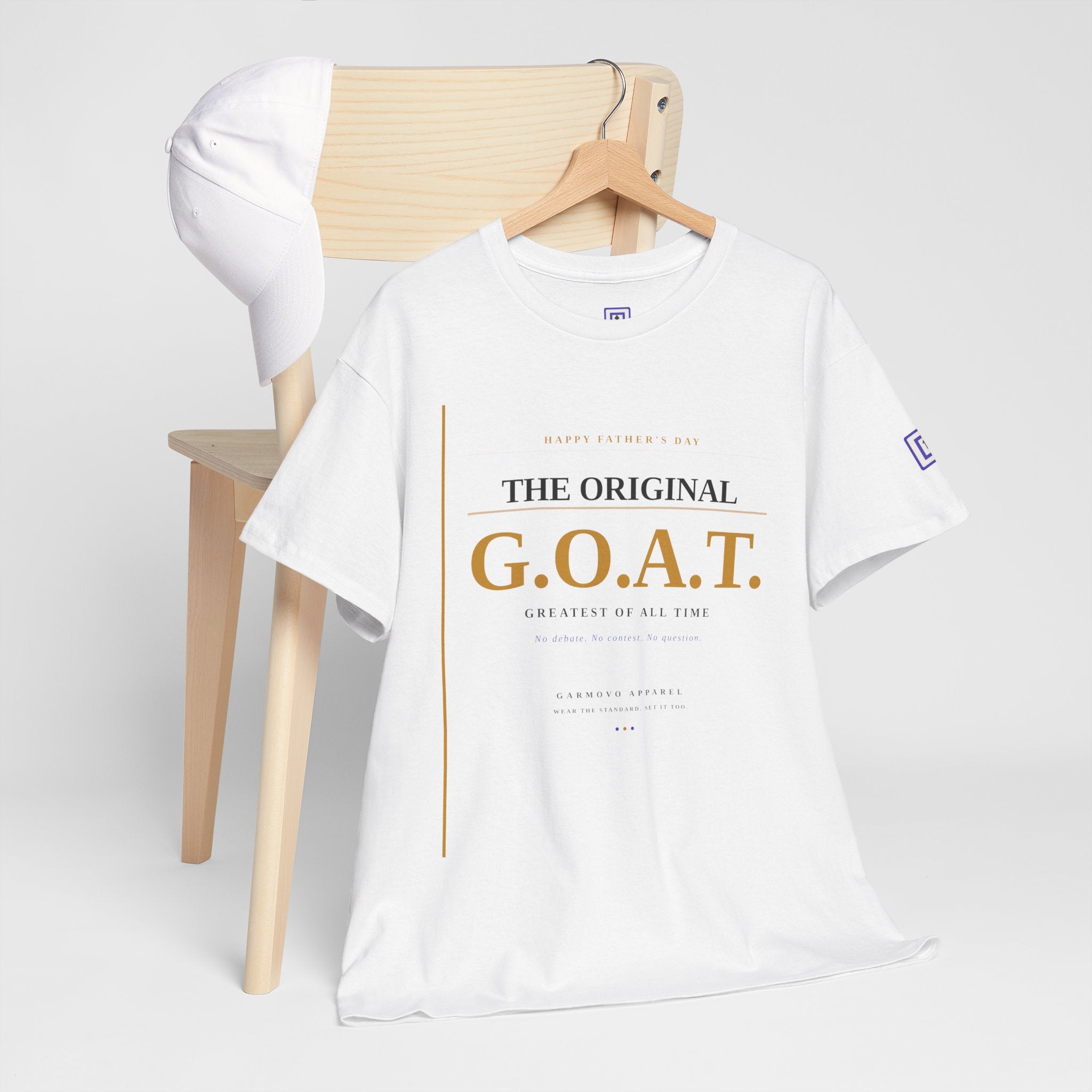 G.O.A.T. T-Shirt — "The Original G.O.A.T." Fathers Day Minimal Gold Graphic Tee