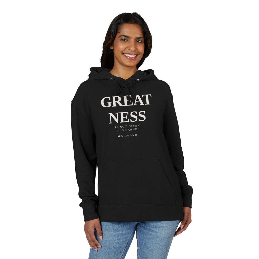 "Greatness" Hoodie | Minimalist Athletic Lettering