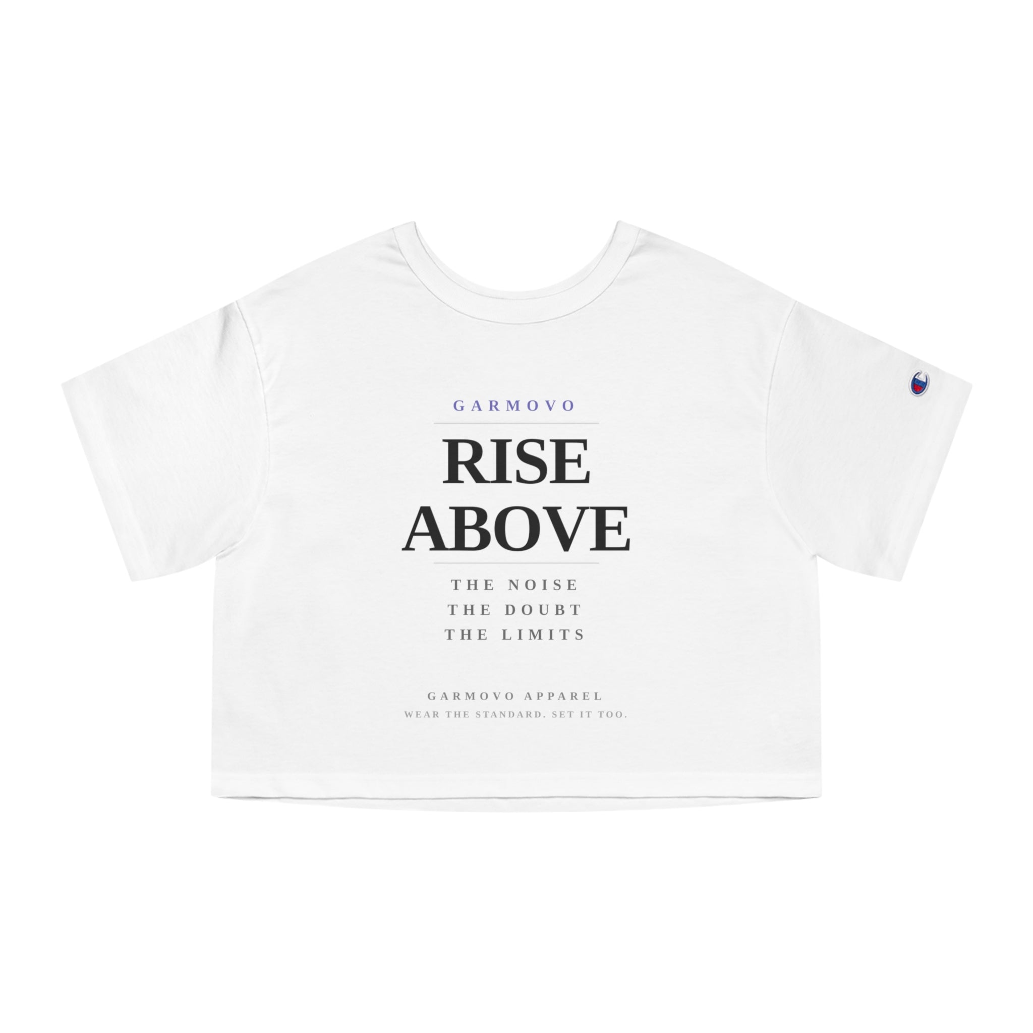 Rise Above Female typography crop tee | Inspirational slogan T-Shirt