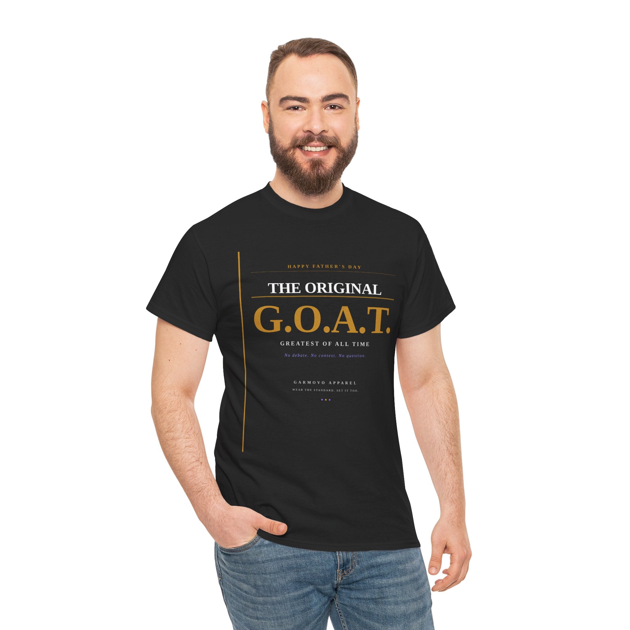 G.O.A.T. T-Shirt — "The Original G.O.A.T." Fathers Day Minimal Gold Graphic Tee