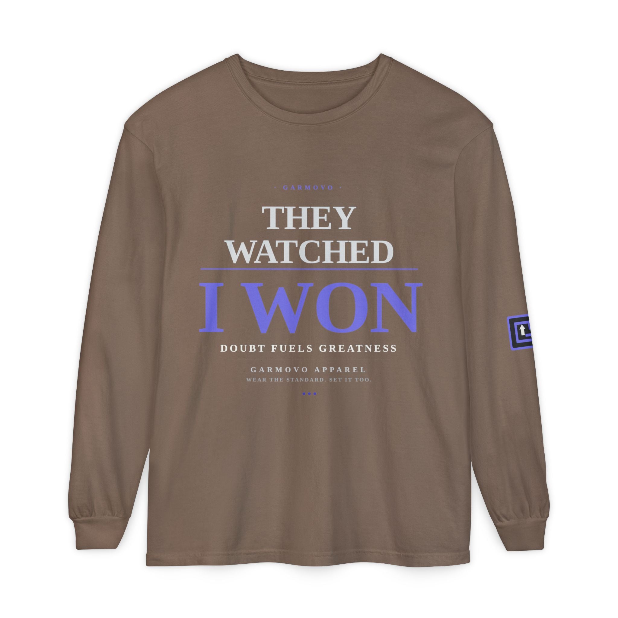 They Watched I Won Long Sleeve Tee — Motivational Graphic Shirt