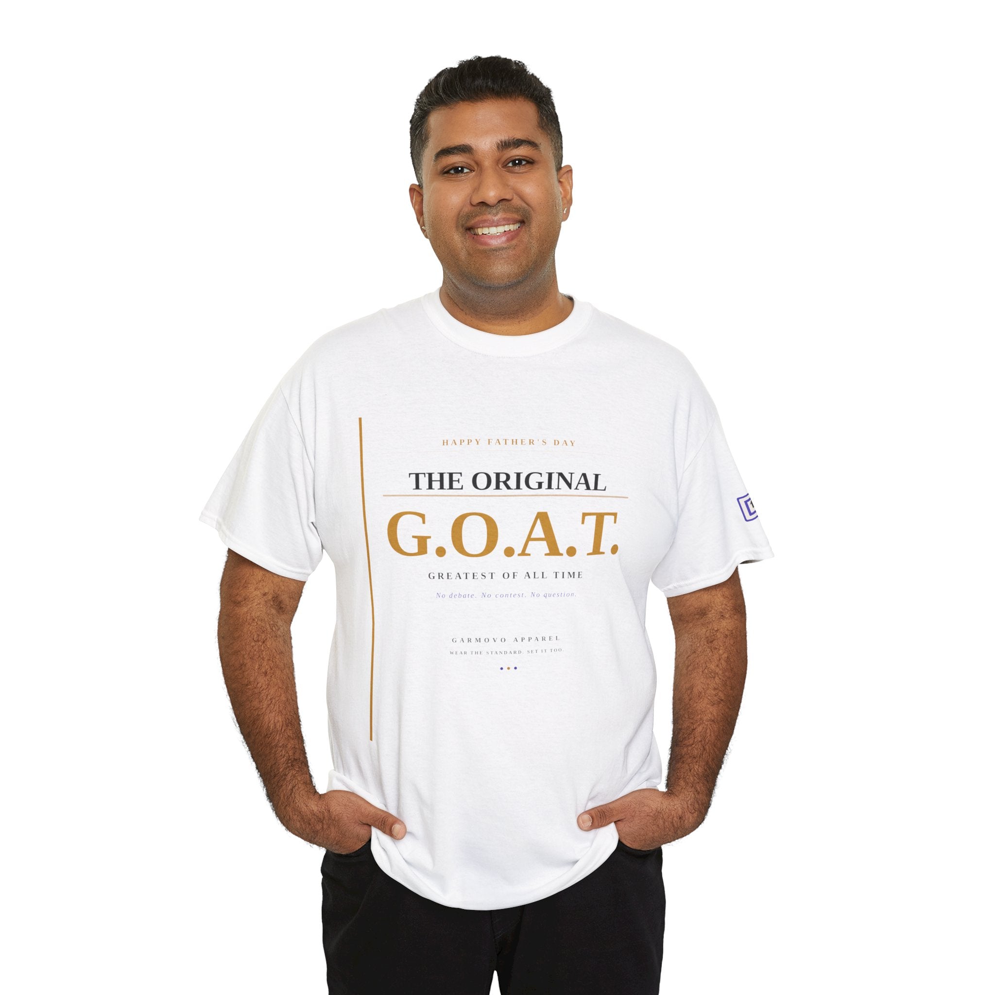 G.O.A.T. T-Shirt — "The Original G.O.A.T." Fathers Day Minimal Gold Graphic Tee