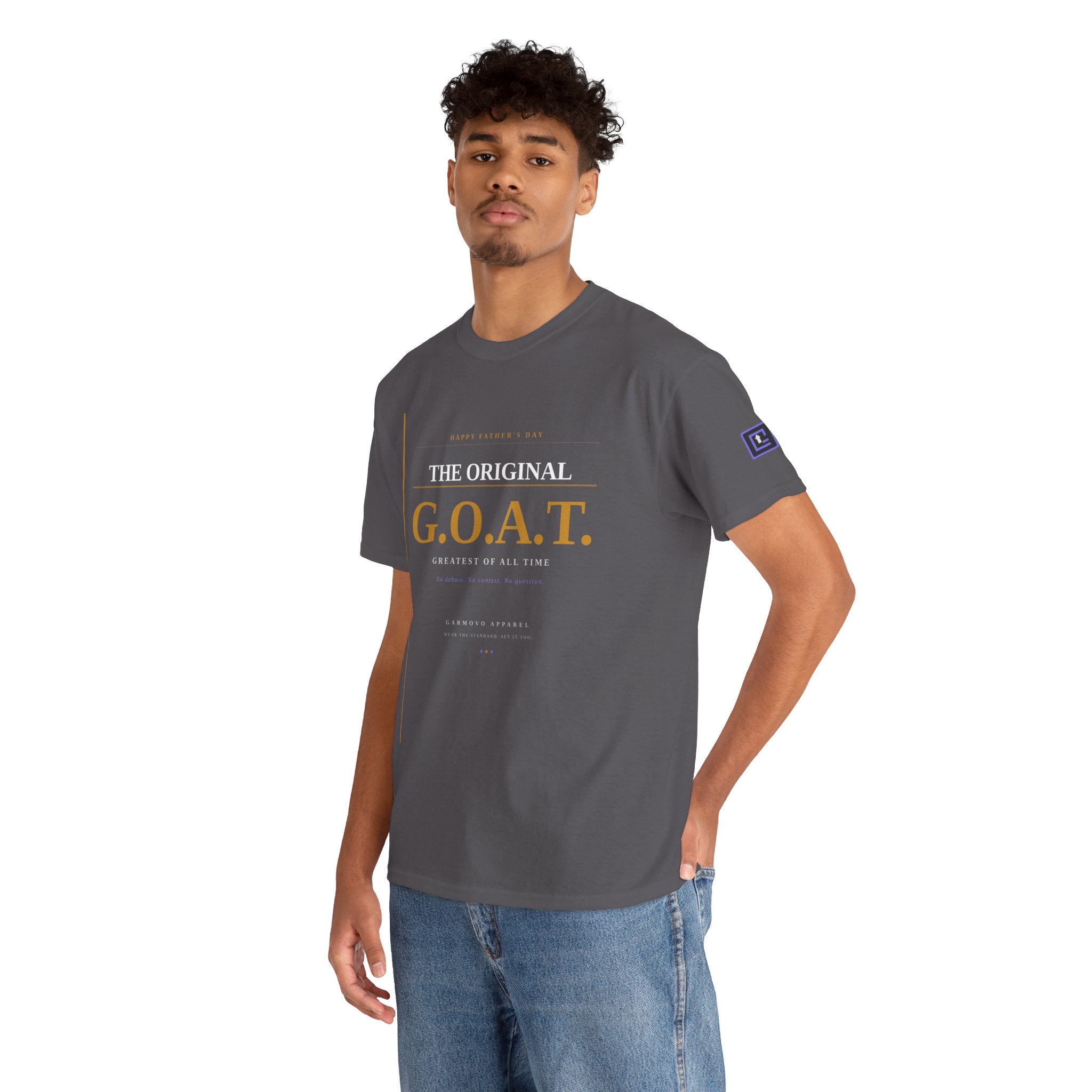 G.O.A.T. T-Shirt — "The Original G.O.A.T." Fathers Day Minimal Gold Graphic Tee