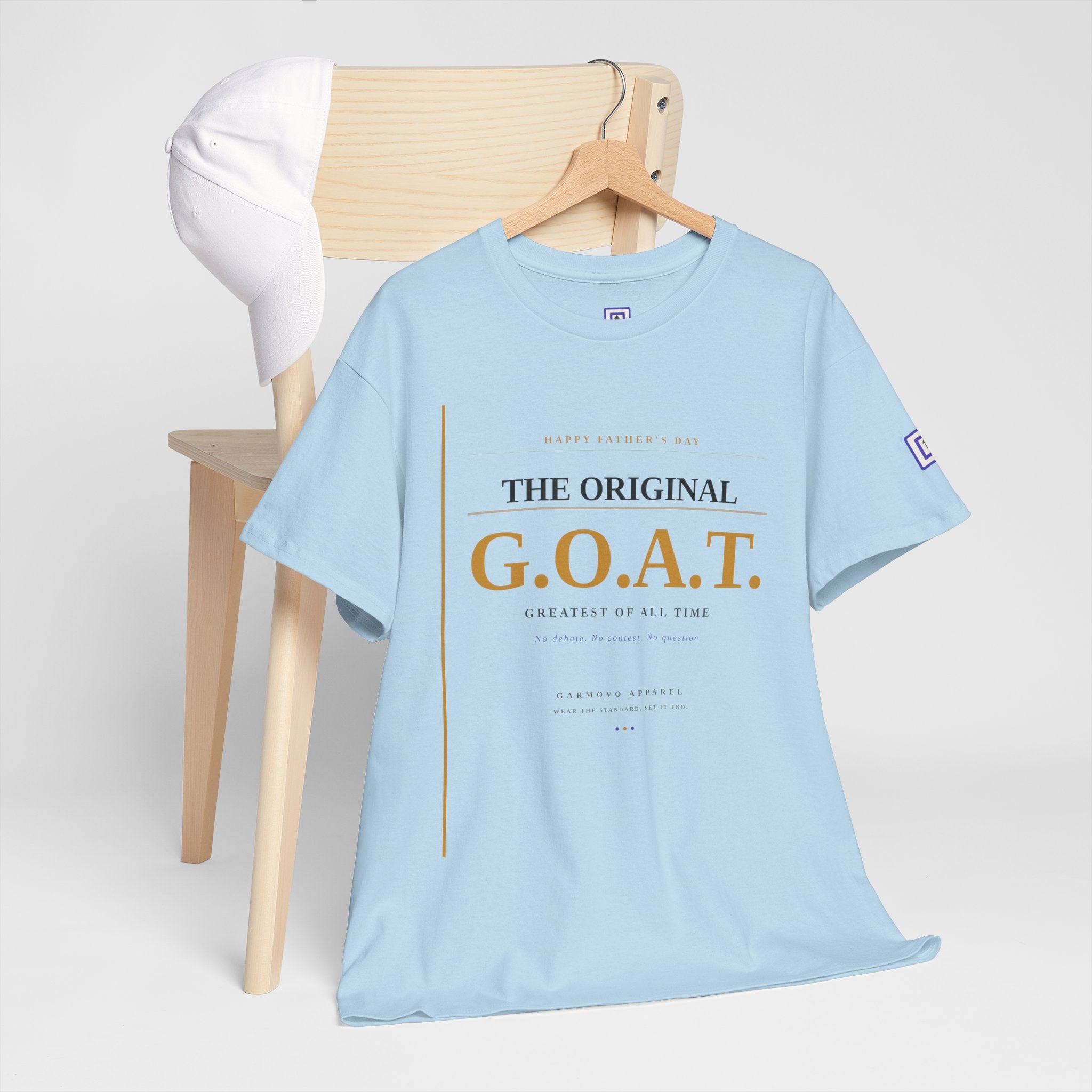 G.O.A.T. T-Shirt — "The Original G.O.A.T." Fathers Day Minimal Gold Graphic Tee